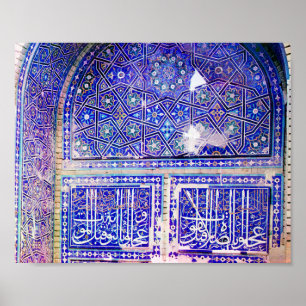 Blaues Mosaik - 1911 Vintage-Farbfoto-Poster Poster