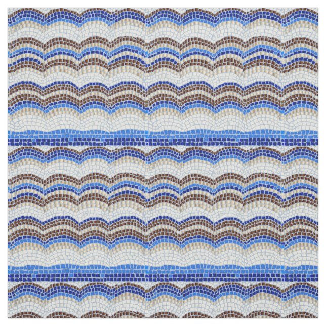 Blaues Mosaik gekämmtes Baumwollgewebe Stoff (Muster)