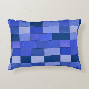 🔷 Blaues Mosaik-Kissen für moderne Dekoration 🔷 Dekokissen