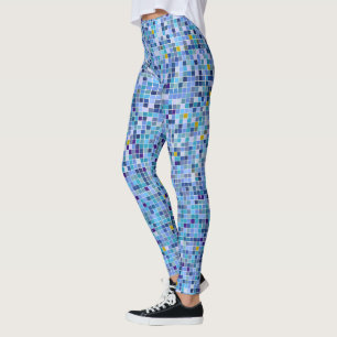 Blaues Mosaik Leggings