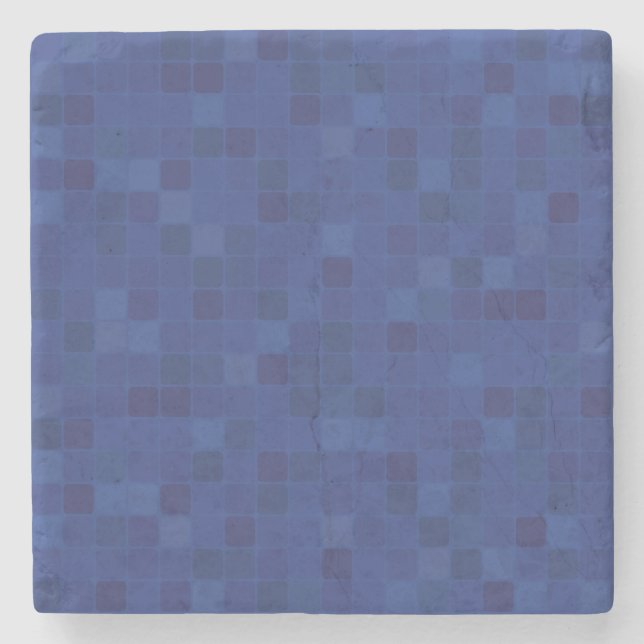 Blaues Mosaikbild Steinuntersetzer (Vorderseite)