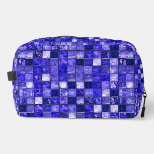 Blaues Mosaikmuster Waschbeutel
