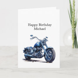 Blaues Motorrad Geburtstag Karte