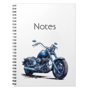 Blaues Motorrad Notizblock