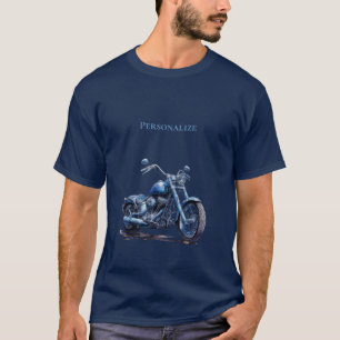 Blaues Motorrad Personalisiert T-Shirt
