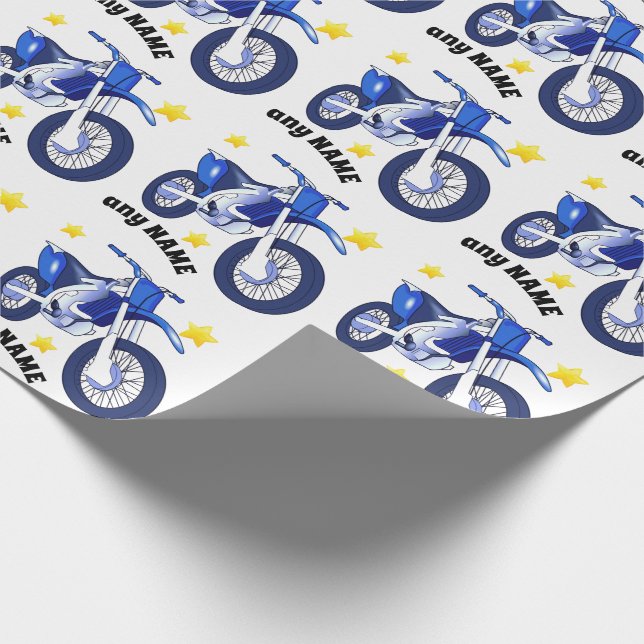 Blaues Motorrad- und benutzerdefiniertes Werbepapi Geschenkpapier (Ecke)