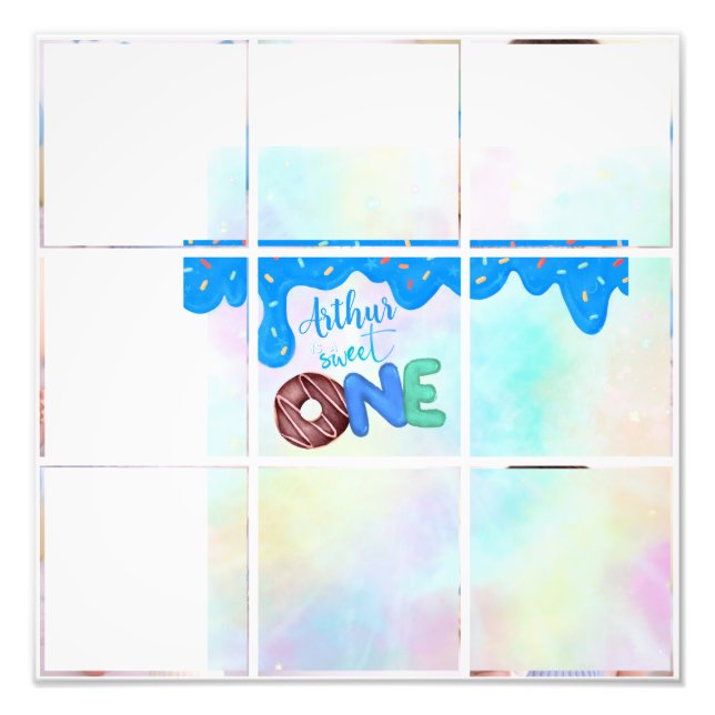 Blaues Multi-Foto-Süßes Fotodruck (Vorne)