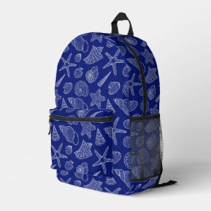 Blaues Muschel-Muster Bedruckter Rucksack