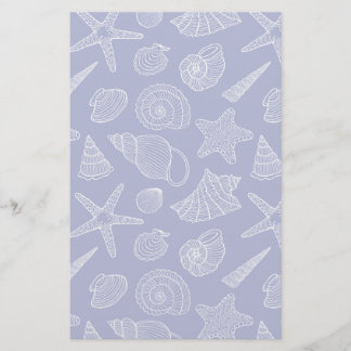 Blaues Muschel-Muster Briefpapier