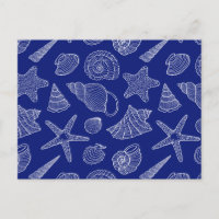 Blaues Muschel-Muster