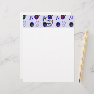 Blaues Musikbusiness Briefbogen