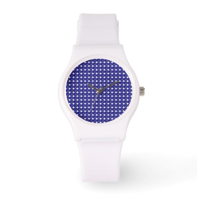 Blaues Muster Armbanduhr (Vorderseite)