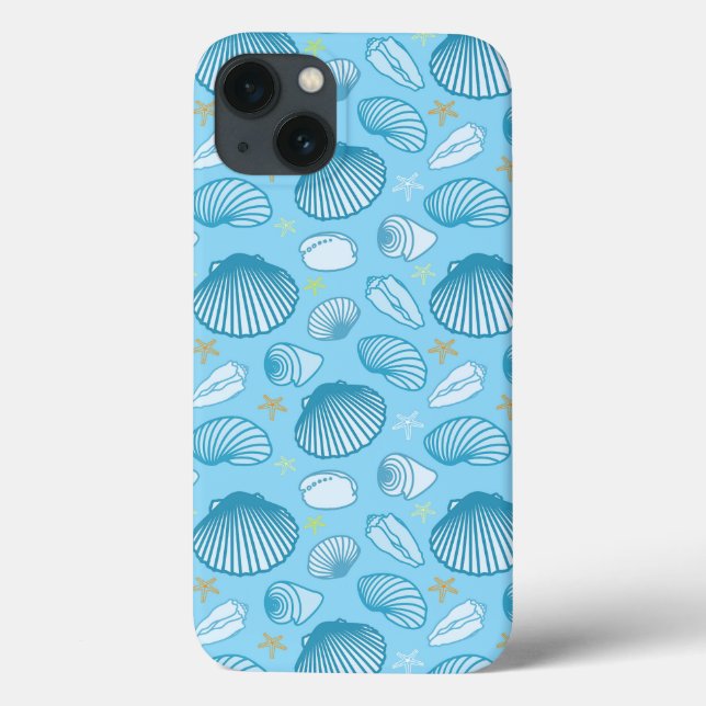 Blaues Muster Case-Mate iPhone Hülle (Rückseite)