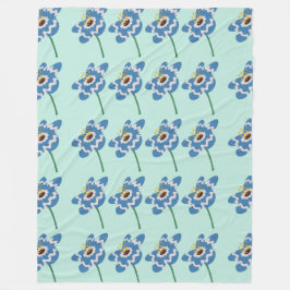 Blaues Muster der Blume Fleecedecke