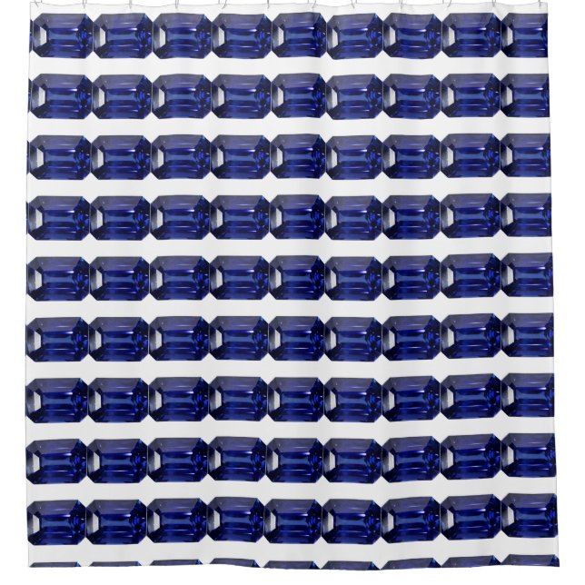 Blaues Muster Duschvorhang (Vorderseite)