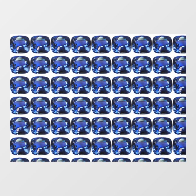 Blaues Muster Fensteraufkleber (Blatt)