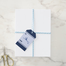 Blaues Muster für Sondersportarten Geschenkanhänger