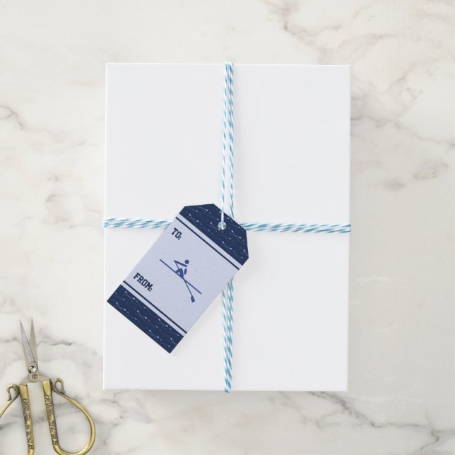 Blaues Muster für Sondersportarten Geschenkanhänger (Mit Garn)