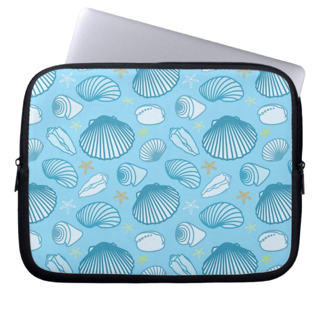 Blaues Muster Laptopschutzhülle (Vorderseite)