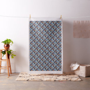 Blaues Muster mit diagonalem geometrischem Muster Stoff