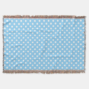 blaues Muster mit weißen Polka-Punkten Decke