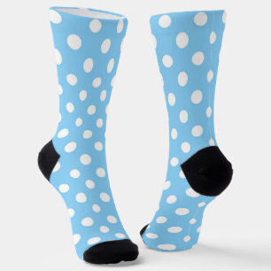 blaues Muster mit weißen Polka-Punkten Socken
