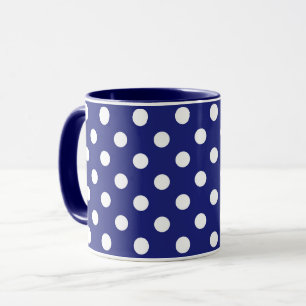 blaues Muster mit weißen Tupfen Tasse