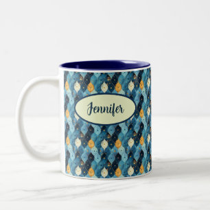 Blaues Muster Personalisierte Kaffeemaschine Tasse