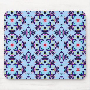 Blaues Muster Retro Art Mousepad