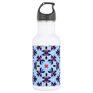 Blaues Muster Retro Art Trinkflasche