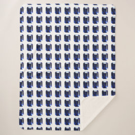 Blaues Muster Sherpadecke