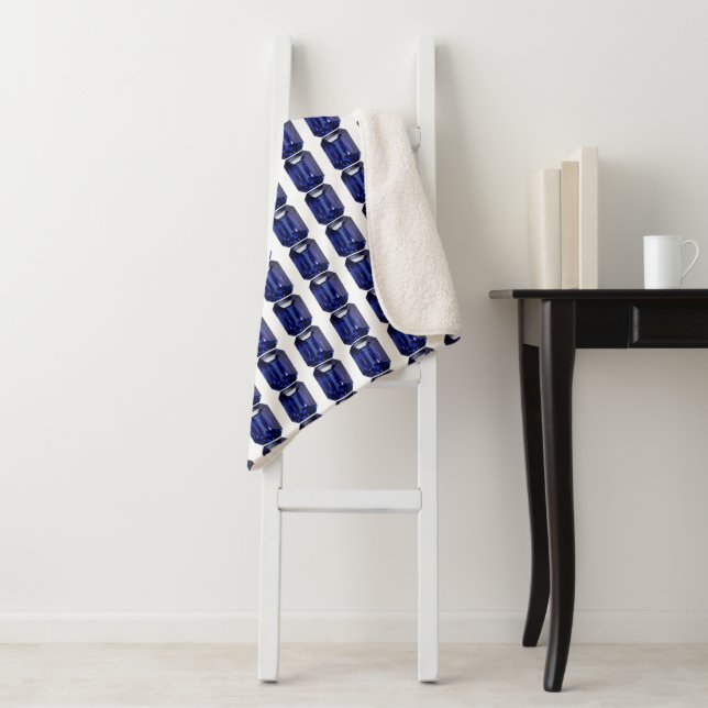 Blaues Muster Sherpadecke (Beispiel)
