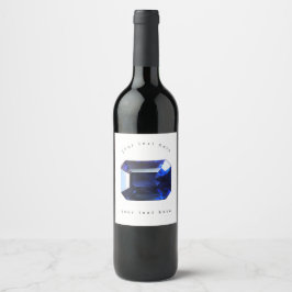 Blaues Muster Weinetikett