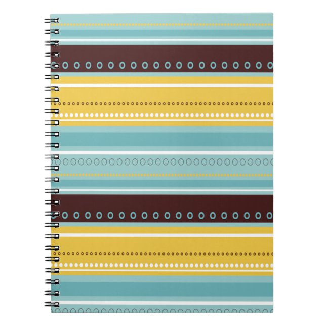 Blaues n Brown Stripes Notizbuch-Zeitschrift Notizblock (Vorderseite)