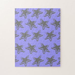 Blaues nahtloses Retro-Stil graues Sterne-Muster Puzzle