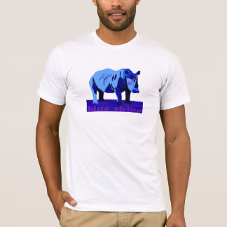 Blaues Nashorn mit Gläsern T-Shirt