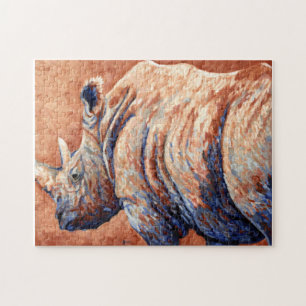 Blaues Nashorn Puzzle
