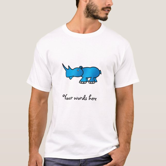 Blaues Nashorn T-Shirt (Vorderseite)