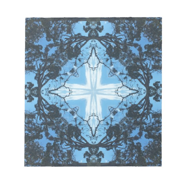 Blaues Naturmuster Notizblock (Vorderseite)