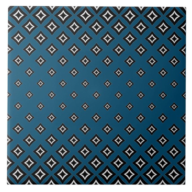 Blaues Navy-Background und geometrisches Square-Mu Fliese (Vorderseite)