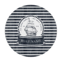 Blaues Navy Boat Modernes Personalisiert