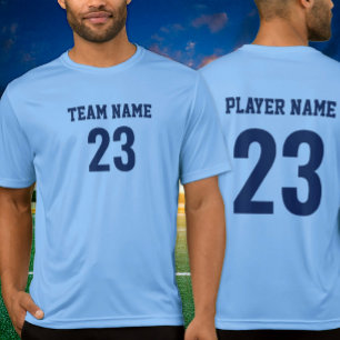 Blaues Navy Sportteam Trikotnummer T-Shirt