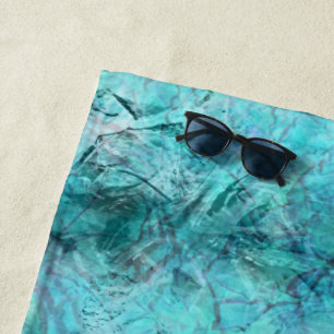 Blaues Neonpapier Strandtuch