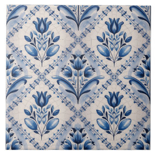 Blaues Niederländisches Delft-Muster Fliese