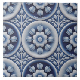 Blaues Niederländisches Delft-Muster  Fliese