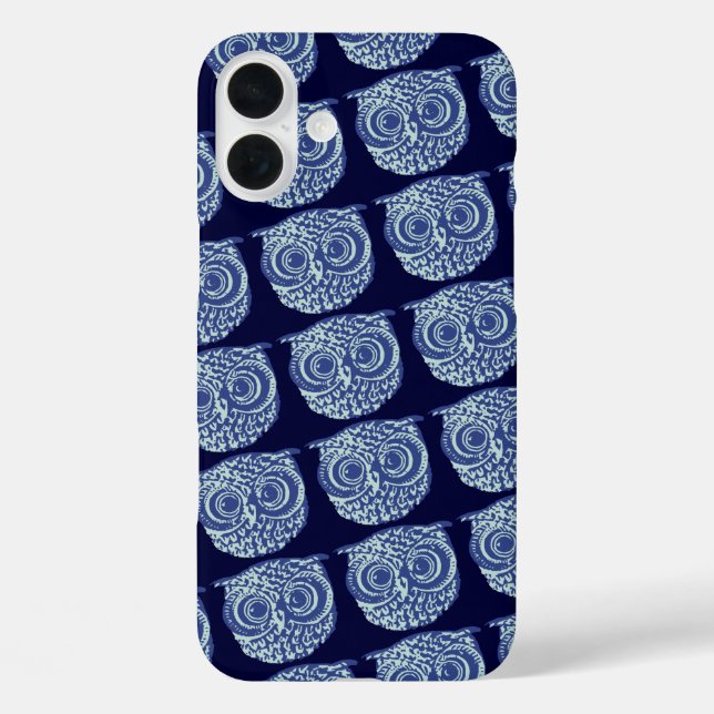 Blaues niedliches Eule-Bild Case-Mate iPhone Hülle (Rückseite)