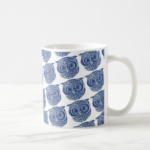 Blaues niedliches Eule-Bild Tasse