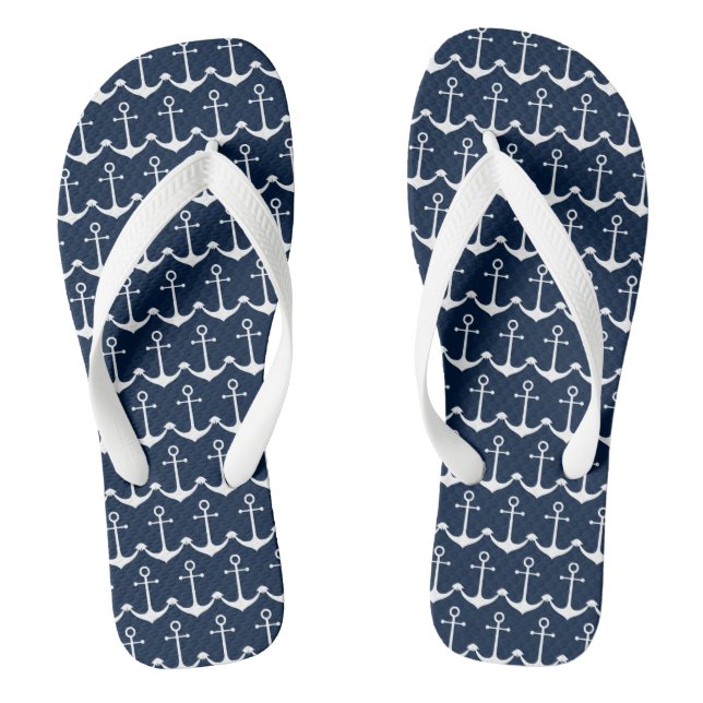 Blaues niedliches Muster für die blaue Ankernacht Flip Flops (Fußbett)
