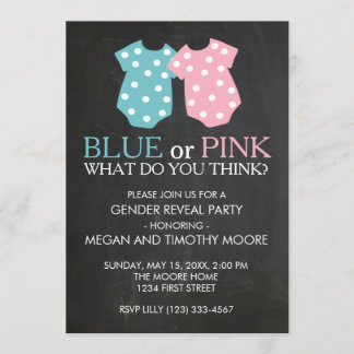 Blaues oder rosa Geschlecht decken Party einladen Einladung