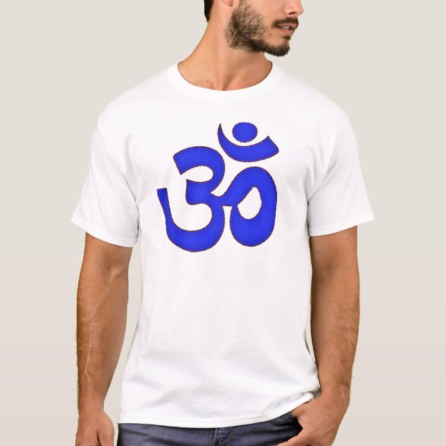 BLAUES OM, Om, sanskrit, Beschwörungsformel, Yoga, T-Shirt (Vorderseite)